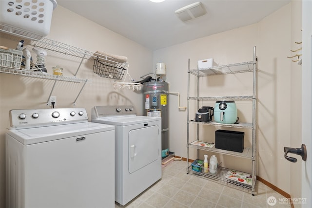 130 Kimberlund Ln, Chehalis, WA 98532 - washroom with secured water heater and washing machine and dryer