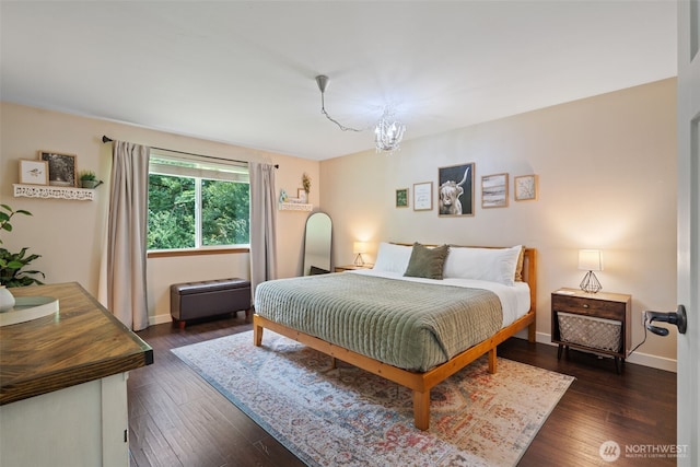 130 Kimberlund Ln, Chehalis, WA 98532 - bedroom with wood-type flooring and a chandelier