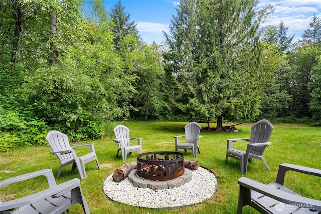 130 Kimberlund Ln, Chehalis, WA 98532 - view of grassy yard featuring an outdoor fire pit
