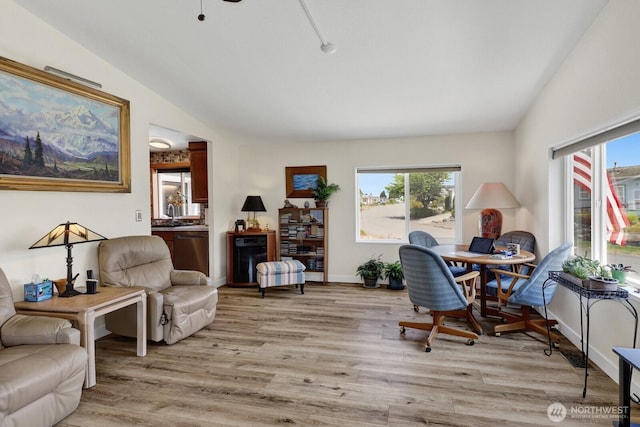2610 E Section St Unit 25, Mount Vernon, WA 98274 - office space featuring plenty of natural light, vaulted ceiling, and light wood finished floors