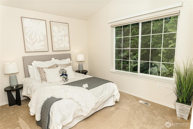 18630 NE 57th Way, Redmond, WA 98052 - bedroom featuring carpet floors, multiple windows, and vaulted ceiling