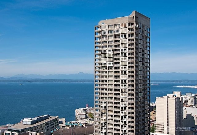 2125 1st Ave Unit 3003, Seattle, WA 98121 - view of building exterior with a water and mountain view and a city view
