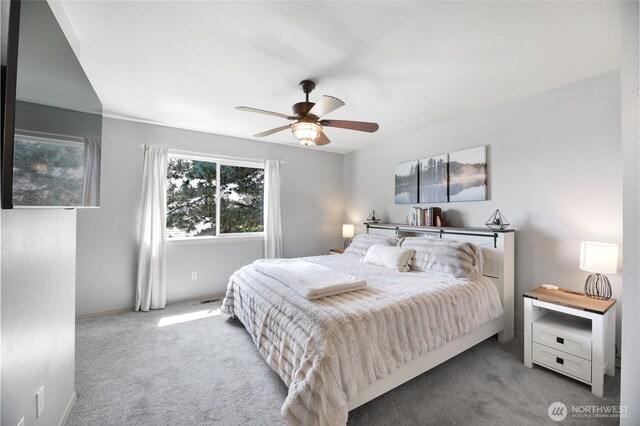 13421 Elk Ridge Rd SE, Monroe, WA 98272 - carpeted bedroom with a ceiling fan and baseboards