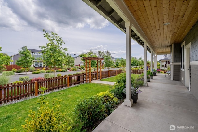 103N Trail Rd, Sedro Woolley, WA 98284 - fenced backyard featuring a patio and a residential view