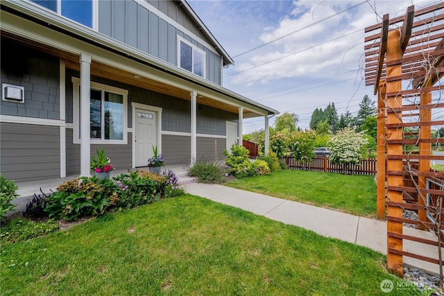 103N Trail Rd, Sedro Woolley, WA 98284 - property entrance featuring covered porch and board and batten siding