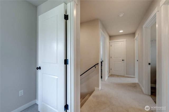 103N Trail Rd, Sedro Woolley, WA 98284 - hallway with light colored carpet, an upstairs landing, and recessed lighting