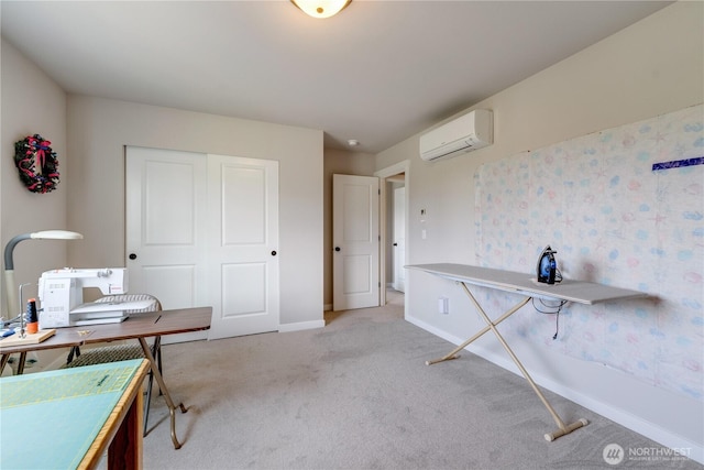 103N Trail Rd, Sedro Woolley, WA 98284 - home office with a wall mounted AC and carpet flooring