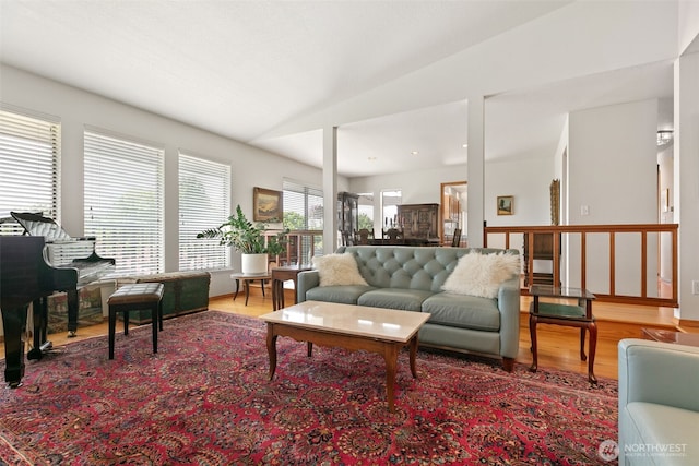 7610 Scenic Dr, Yakima, WA 98908 - living room featuring wood finished floors and lofted ceiling