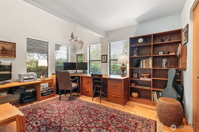7610 Scenic Dr, Yakima, WA 98908 - office space featuring light wood-type flooring and beam ceiling