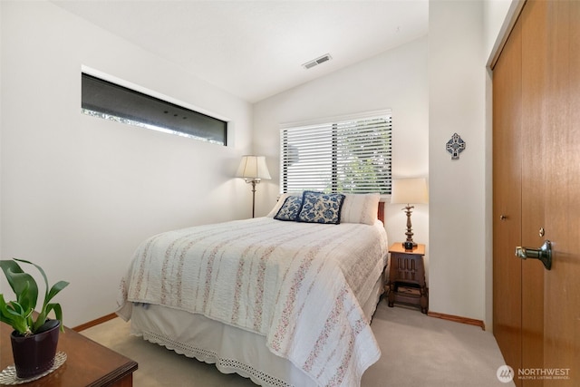 7610 Scenic Dr, Yakima, WA 98908 - carpeted bedroom with lofted ceiling and baseboards