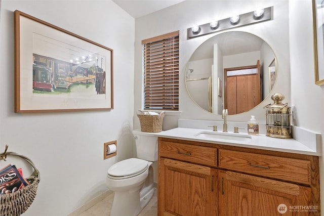 7610 Scenic Dr, Yakima, WA 98908 - full bath with vanity, tile patterned flooring, and an enclosed shower