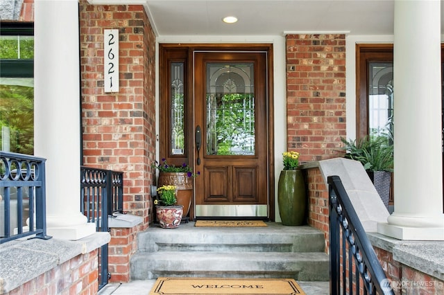2621 NE Park Dr, Issaquah, WA 98029 - doorway to property featuring brick siding and covered porch