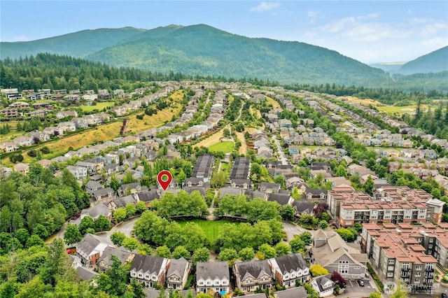 2621 NE Park Dr, Issaquah, WA 98029 - aerial view of residential area with mountains