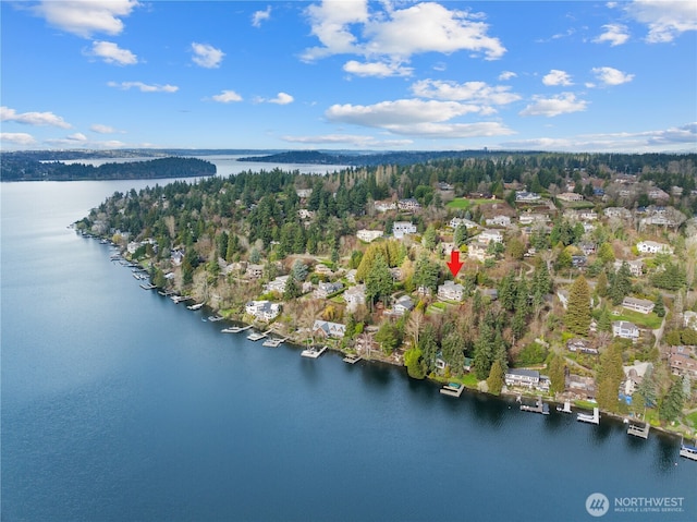 8071 W Mercer Way, Mercer Island, WA 98040 - aerial overview of property's location featuring a large body of water
