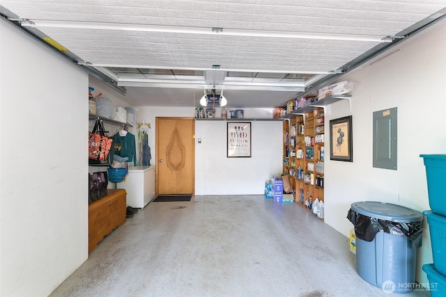 215 Amber Ln, Sequim, WA 98382 - garage with electric panel and a garage door opener