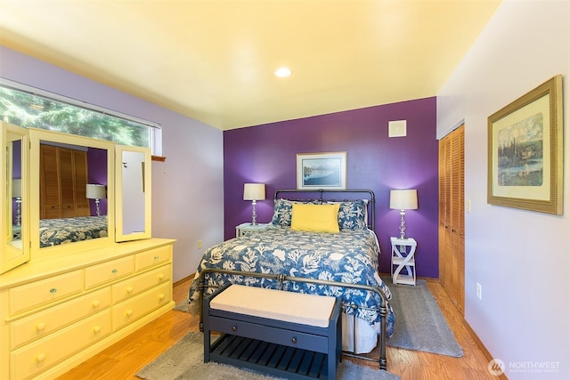 215 Amber Ln, Sequim, WA 98382 - bedroom featuring wood finished floors and recessed lighting