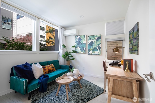 1136 10th Ave E Unit B, Seattle, WA 98102 - living area with an AC wall unit and baseboards