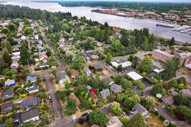 1114 5th Ave SW, Olympia, WA 98502 - aerial view of property and surrounding area featuring nearby suburban area