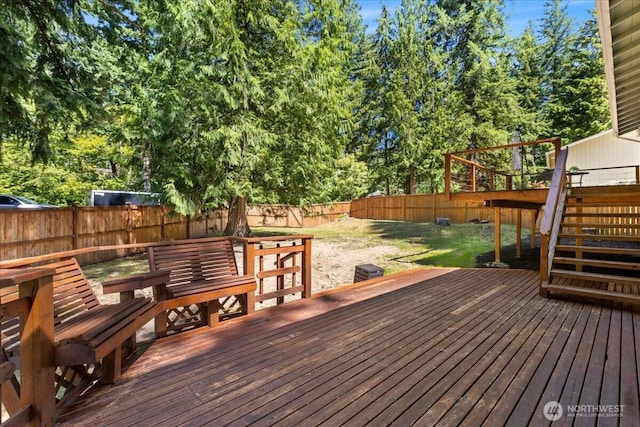 17019 426th Ave SE, North Bend, WA 98045 - wooden terrace featuring a fenced backyard