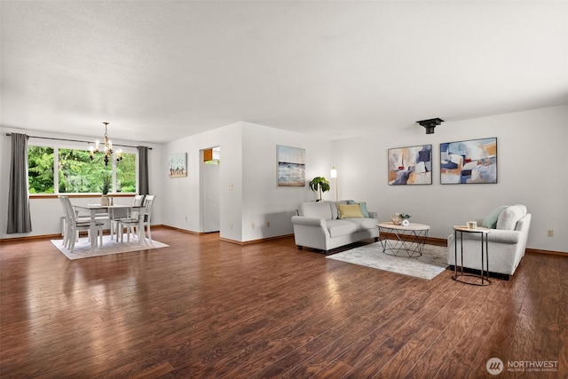 7207 Lakeside St SW, Olympia, WA 98512 - living area featuring wood finished floors and a chandelier