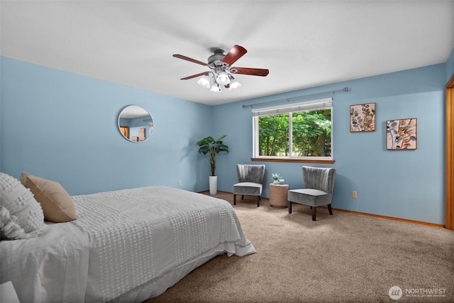7207 Lakeside St SW, Olympia, WA 98512 - carpeted bedroom featuring ceiling fan and baseboards