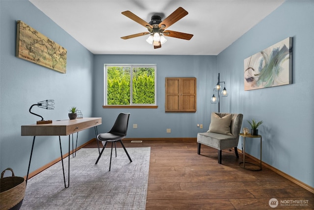 7207 Lakeside St SW, Olympia, WA 98512 - office space with hardwood / wood-style flooring and a ceiling fan