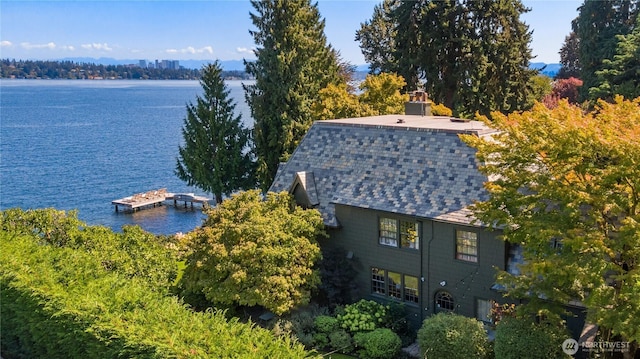 bird's eye view of a nearby body of water