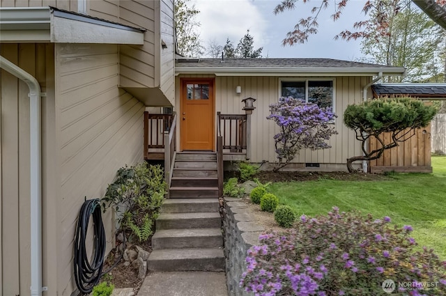 2217 W Birch, Bellingham, WA 98229 - entrance to property with a yard and a shingled roof