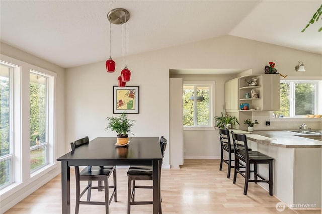 2217 W Birch, Bellingham, WA 98229 - dining room featuring light wood-style floors and lofted ceiling