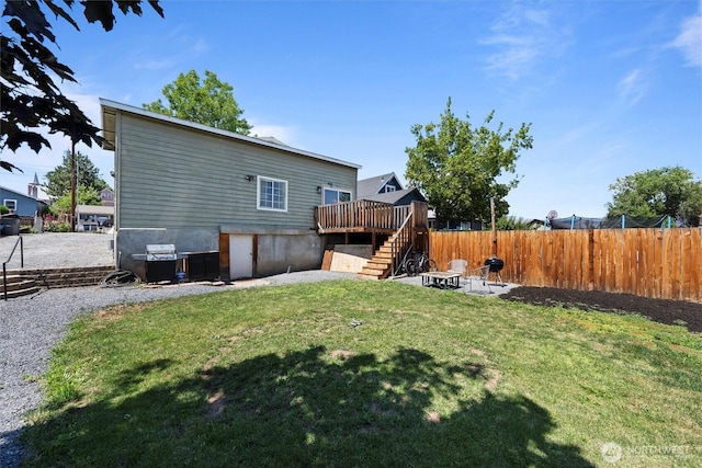 755 S Chelan Ave, Wenatchee, WA 98801 - rear view of house featuring stairway and a wooden deck