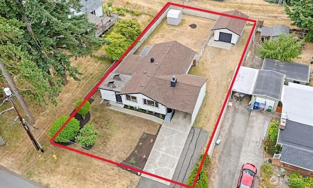 15633 47th Ave S, Tukwila, WA 98188 - view from above of property featuring property boundaries highlighted