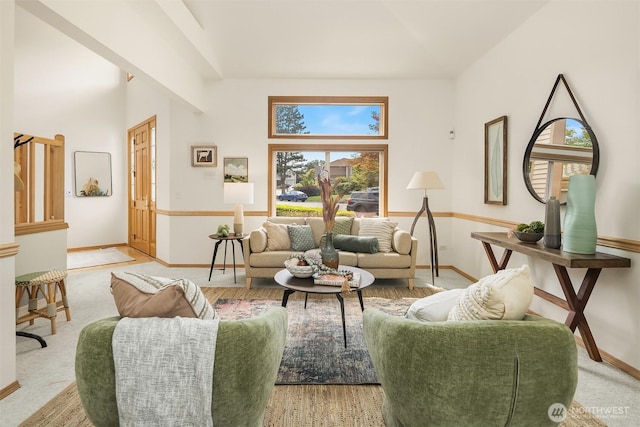 11926 SE 198th Ct, Kent, WA 98031 - living area featuring baseboards and lofted ceiling