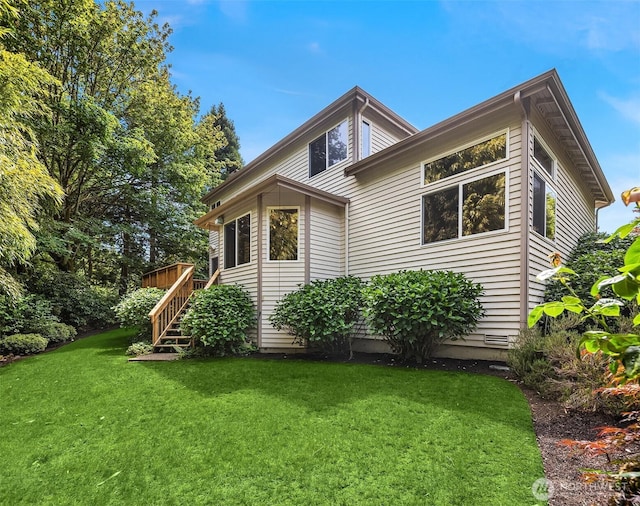 11926 SE 198th Ct, Kent, WA 98031 - view of side of property featuring a lawn and stairway