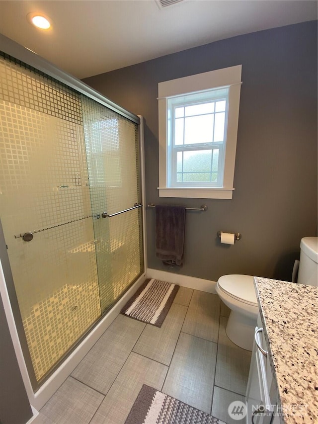1111 Riverside Ct, Ocean Shores, WA 98569 - bathroom featuring a stall shower and vanity