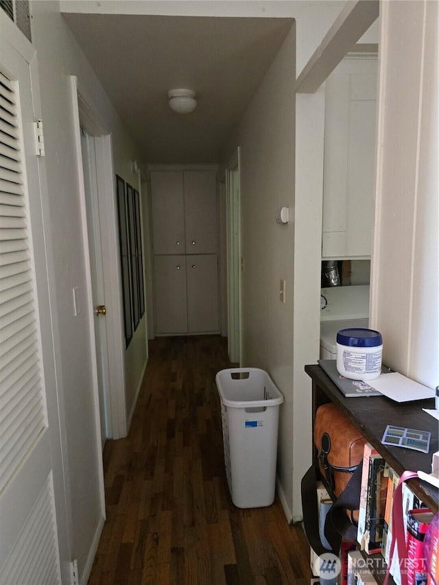 1208 NE 110th St, Seattle, WA 98125 - hall featuring dark wood-type flooring and baseboards