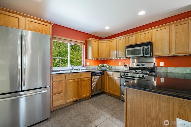 2740 Undine Pl, Bellingham, WA 98226 - kitchen with appliances with stainless steel finishes, tile patterned floors, and recessed lighting
