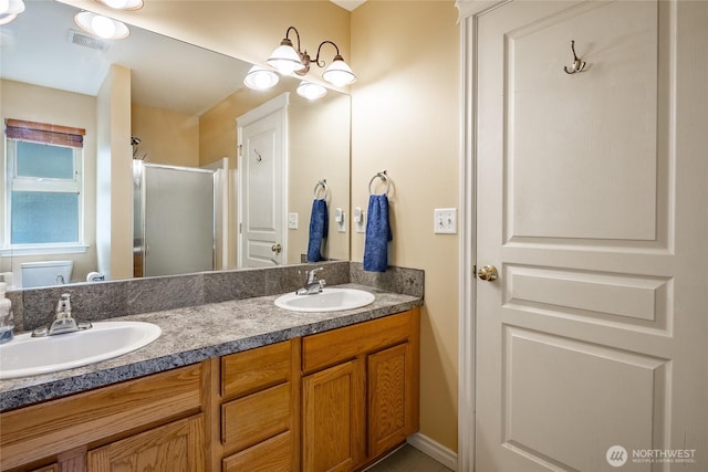 2740 Undine Pl, Bellingham, WA 98226 - full bathroom featuring double vanity and a stall shower