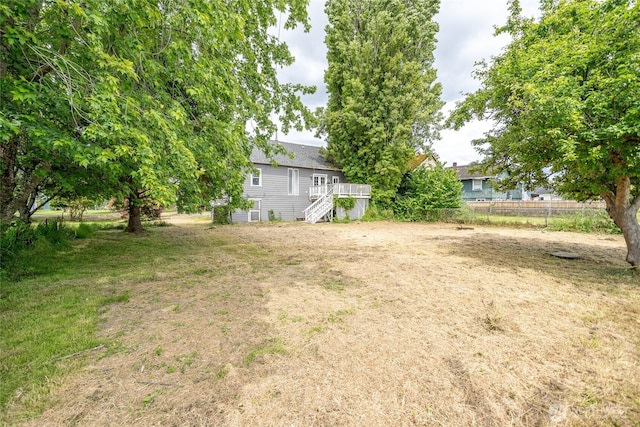 1117 W Stockwell St, Aberdeen, WA 98520 - view of yard with stairway and a wooden deck