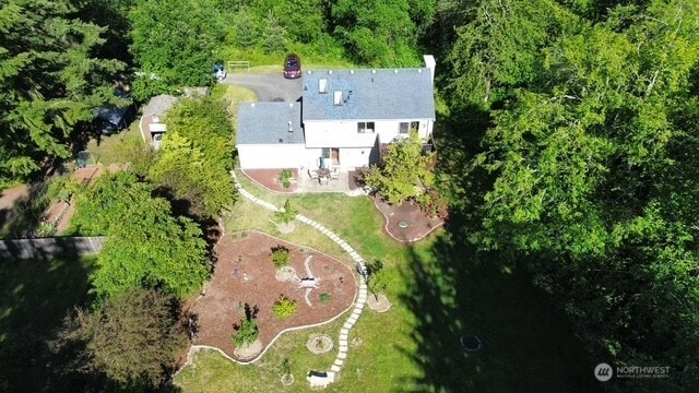 5846 SW 44th St, Port Orchard, WA 98367 - aerial overview of property's location with a heavily wooded area