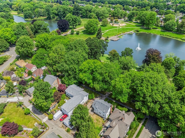 2809 Nichols Blvd, Longview, WA 98632 - aerial view of residential area featuring a large body of water and a tree filled landscape