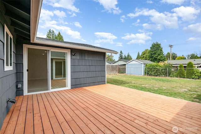 16812 125th Ave SE, Renton, WA 98058 - deck featuring a fenced backyard and a storage shed