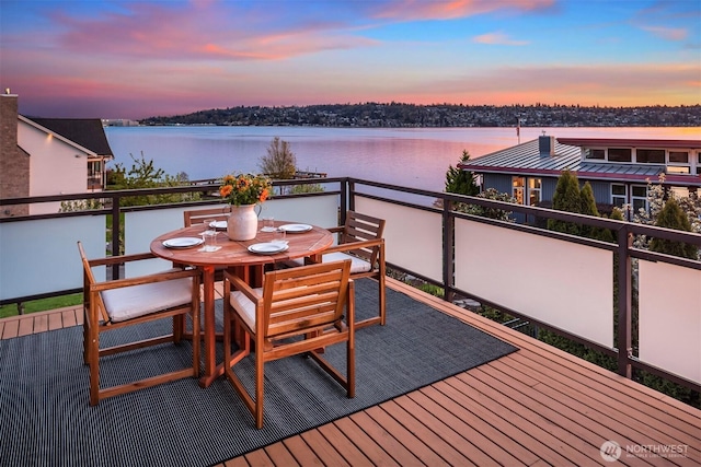 3003 Mountain View Ave N, Renton, WA 98056 - balcony at dusk with a water view