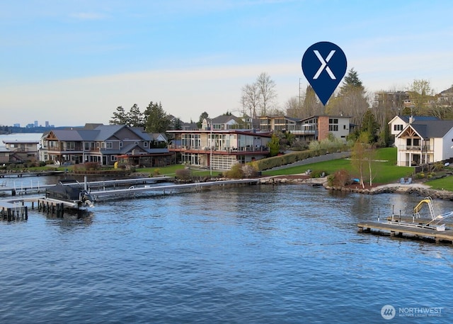 3003 Mountain View Ave N, Renton, WA 98056 - water view featuring a floating dock and nearby suburban area