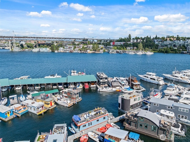 2401 N Northlake Way Unit F6, Seattle, WA 98103 - drone / aerial view of a nearby body of water and a notable bridge