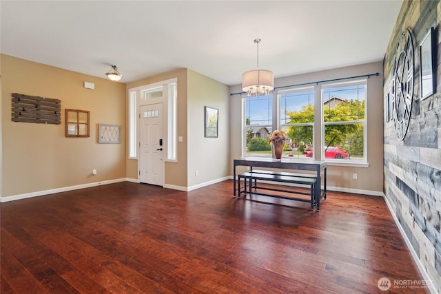 13712 Big Sky Dr E, Bonney Lake, WA 98391 - entryway featuring wood-type flooring and a chandelier