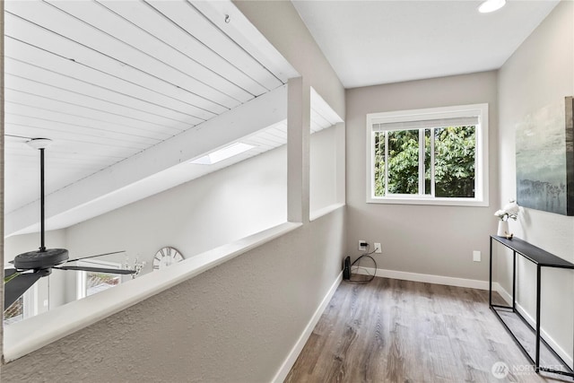 1535 Ten Mile Rd, Everson, WA 98247 - hallway with wood finished floors and a skylight