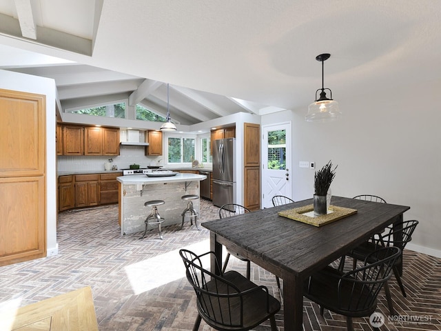 7819 25th Ave E, Tacoma, WA 98404 - dining area with brick flooring and baseboards