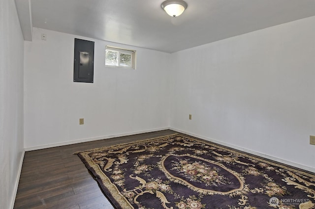 5312 S Hazel St, Seattle, WA 98178 - unfurnished room with electric panel and dark wood-type flooring