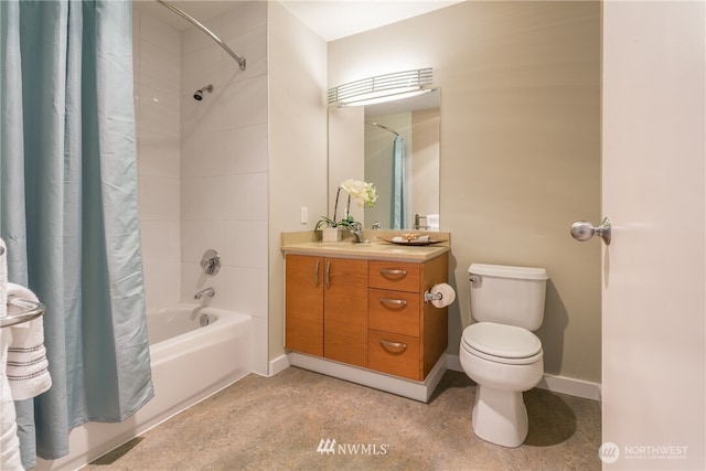 2440 Western Ave Unit 503, Seattle, WA 98121 - full bathroom featuring shower / tub combo with curtain and vanity