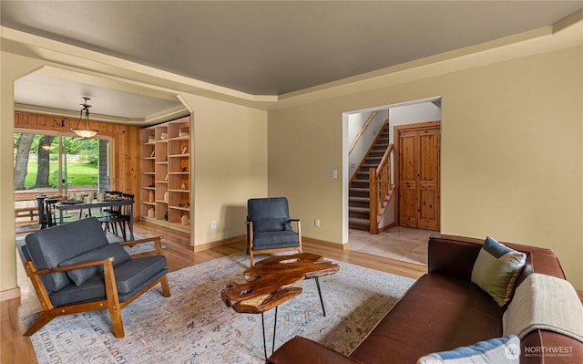 359 Timber Ridge Canyon Rd, Leavenworth, WA 98826 - living area featuring stairs and wood finished floors